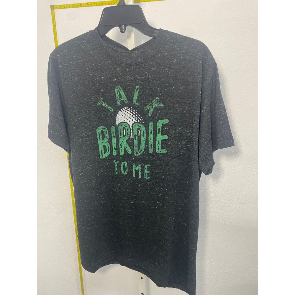 State of Mine Mens Talk Birdie To Me Golf Graphic Tee Shirt Charcoal Gray L NWT
